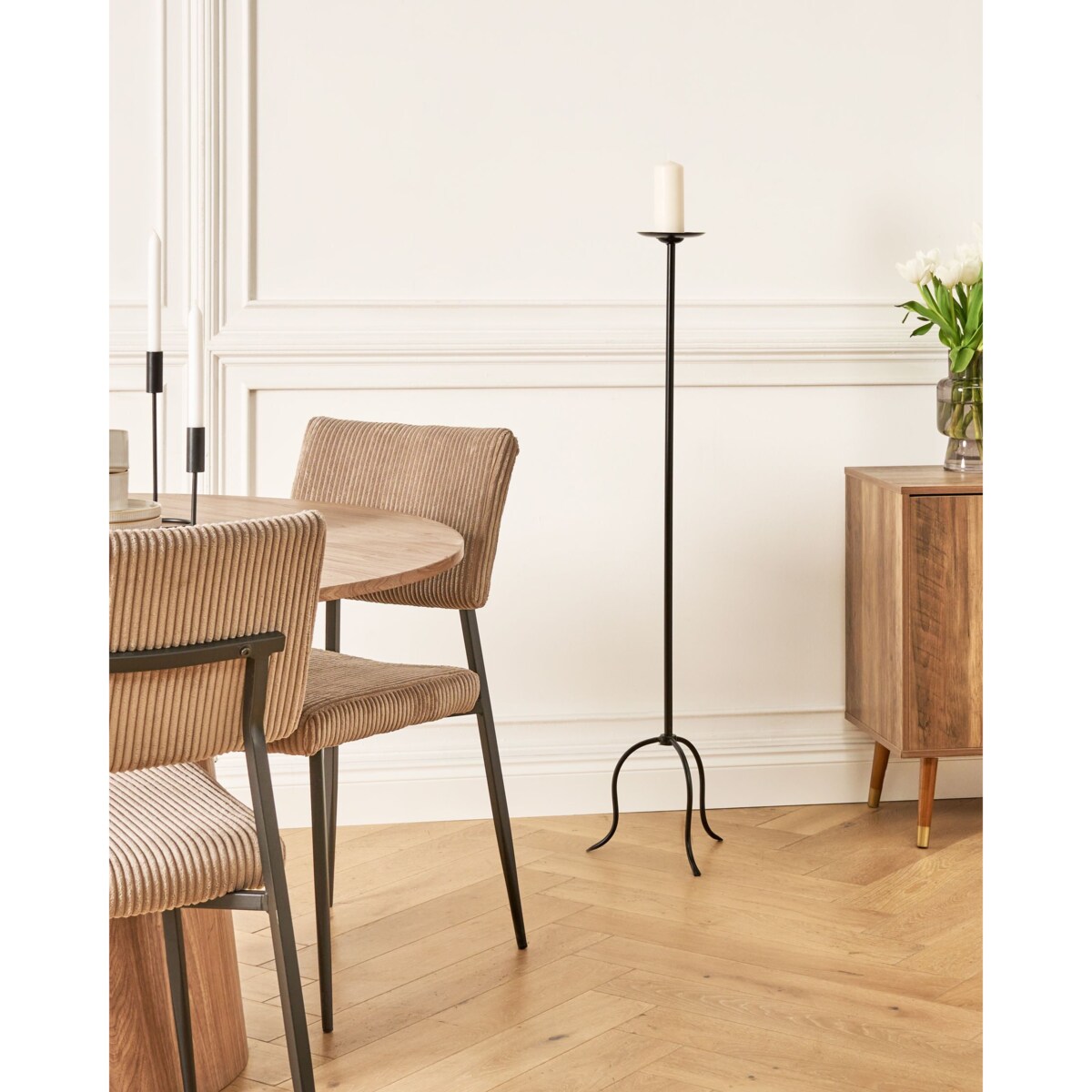 Świecznik ALMADA Metal 118 cm Czarny