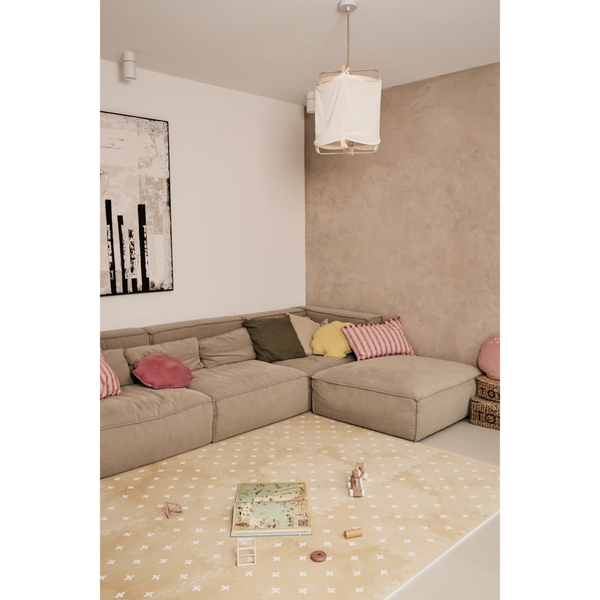 Mata Piankowa Puzzle OLYA KIDS wzór CROSS SAND 120x180 cm