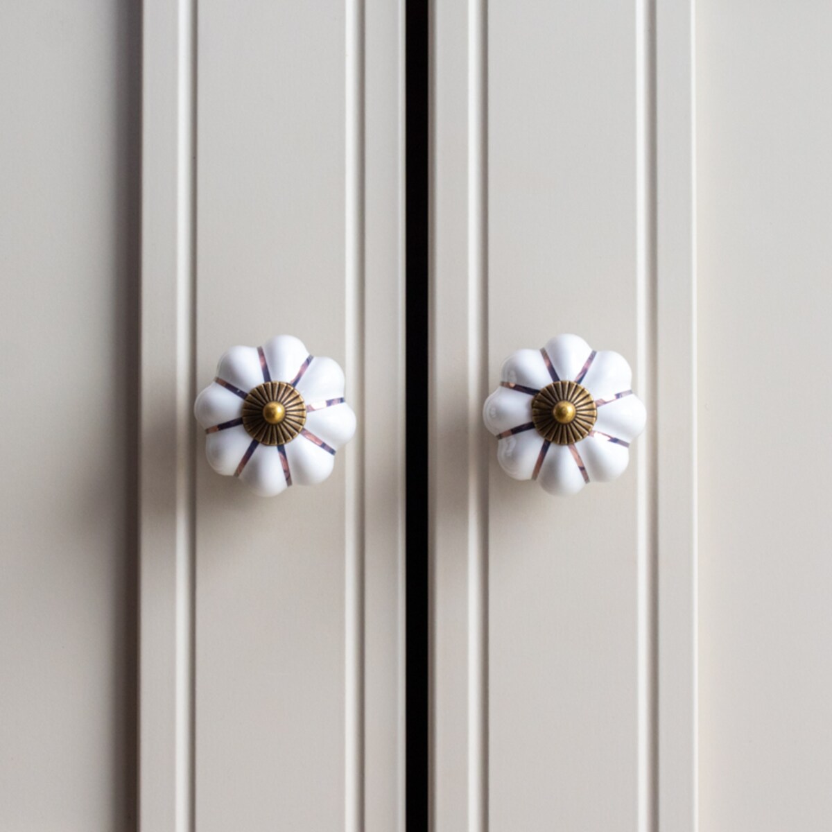 Gałka meblowa retro cermiczna uchwyt do mebli klasyczny złoty porcelanowy