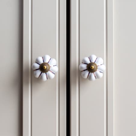 Gałka meblowa retro cermiczna uchwyt do mebli klasyczny złoty porcelanowy