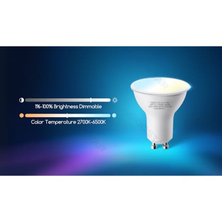 inteligentna żarówka led wb gu10 wi-fi 6,5w