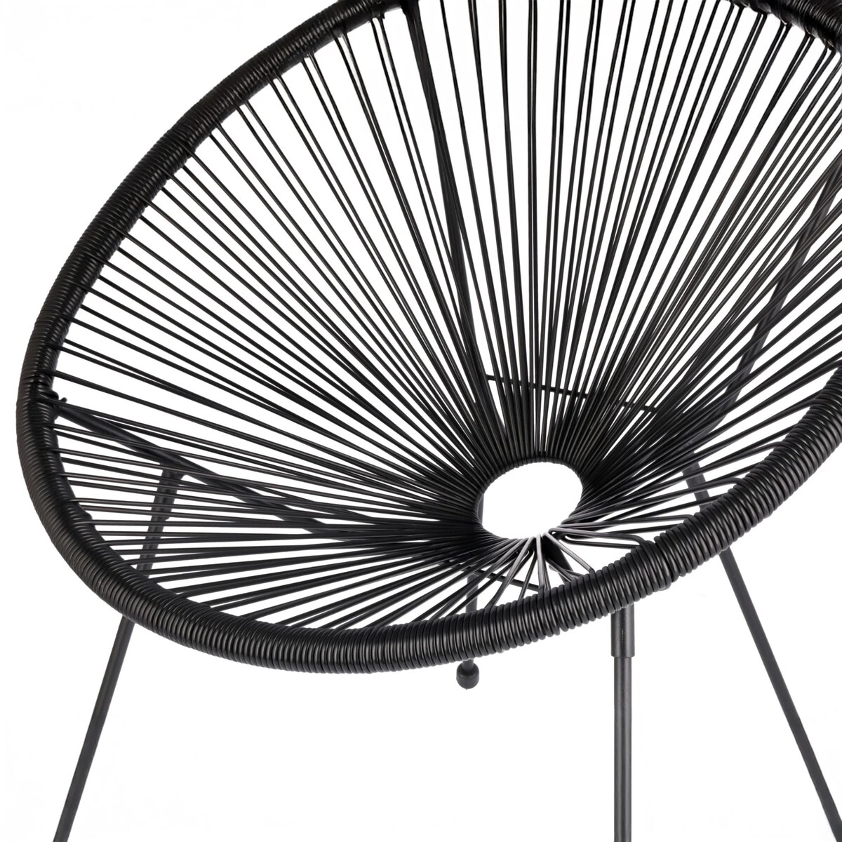 Krzesło ogrodowe ACAPULCO czarne na taras retro