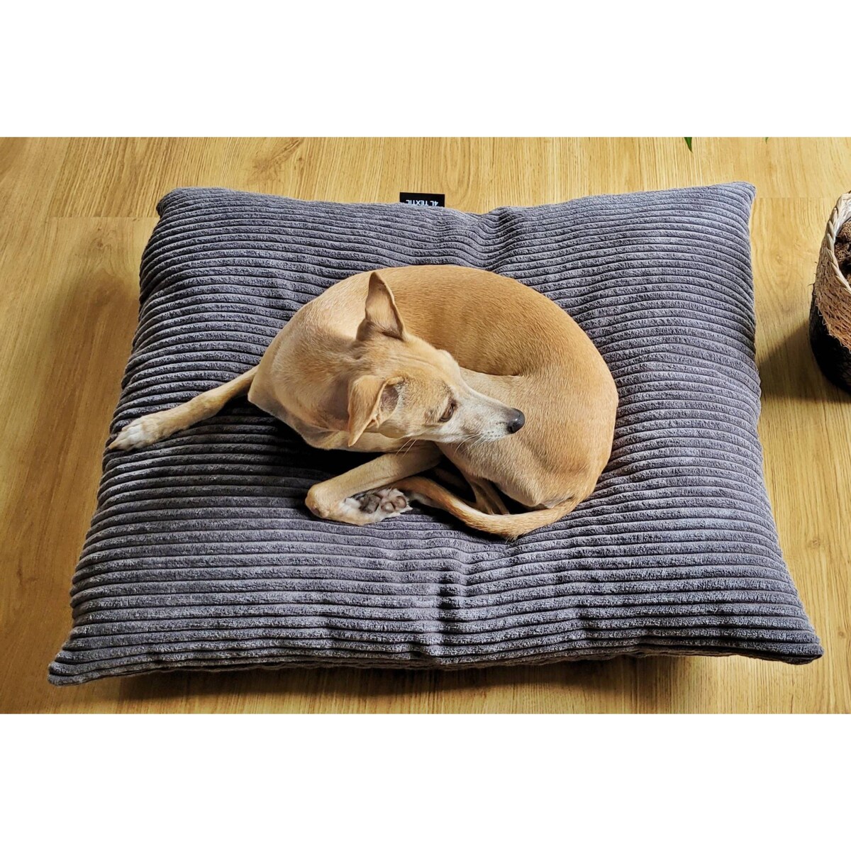 Poduszka dla psa ze sztruksu MOLLY, 80x60 cm, Grafit