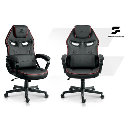 Fotel gamingowy obrotowy dla gracza Sofotel Furon czarno-czerwony