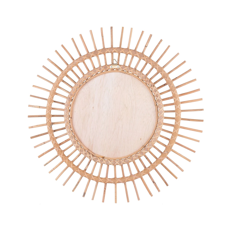 Rattanowe lustro ścienne słońce ø 76 cm naturalne STENEN