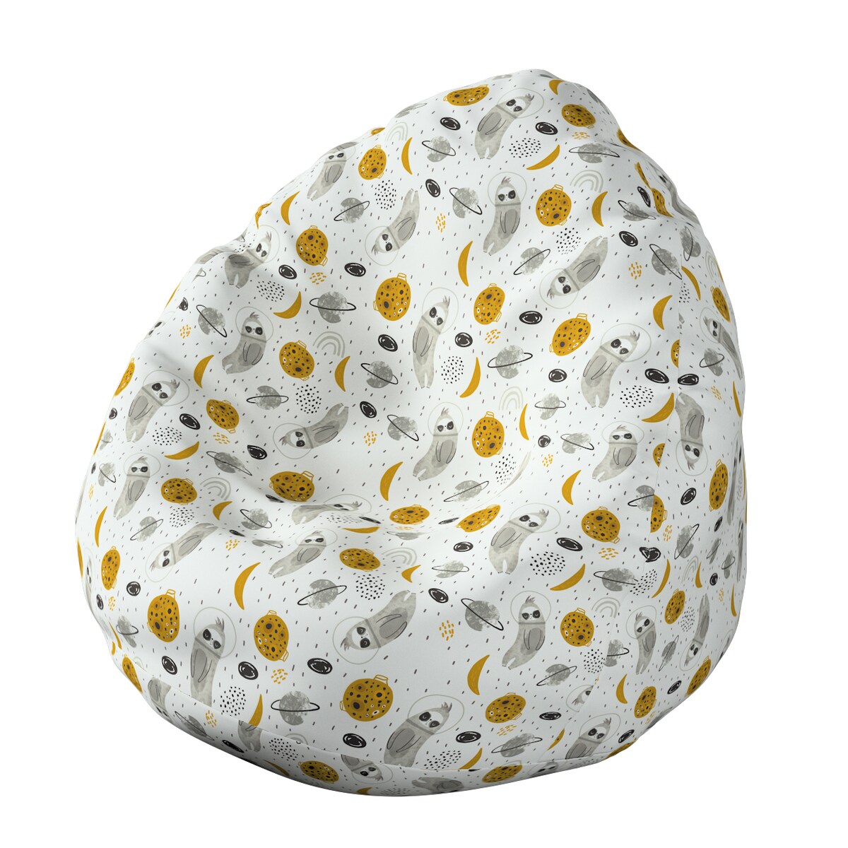 Worek do siedzenia Bowli, biało-szara, Ø80 x 115 cm, Magic Collection