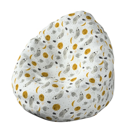 Worek do siedzenia Bowli, biało-szara, Ø80 x 115 cm, Magic Collection