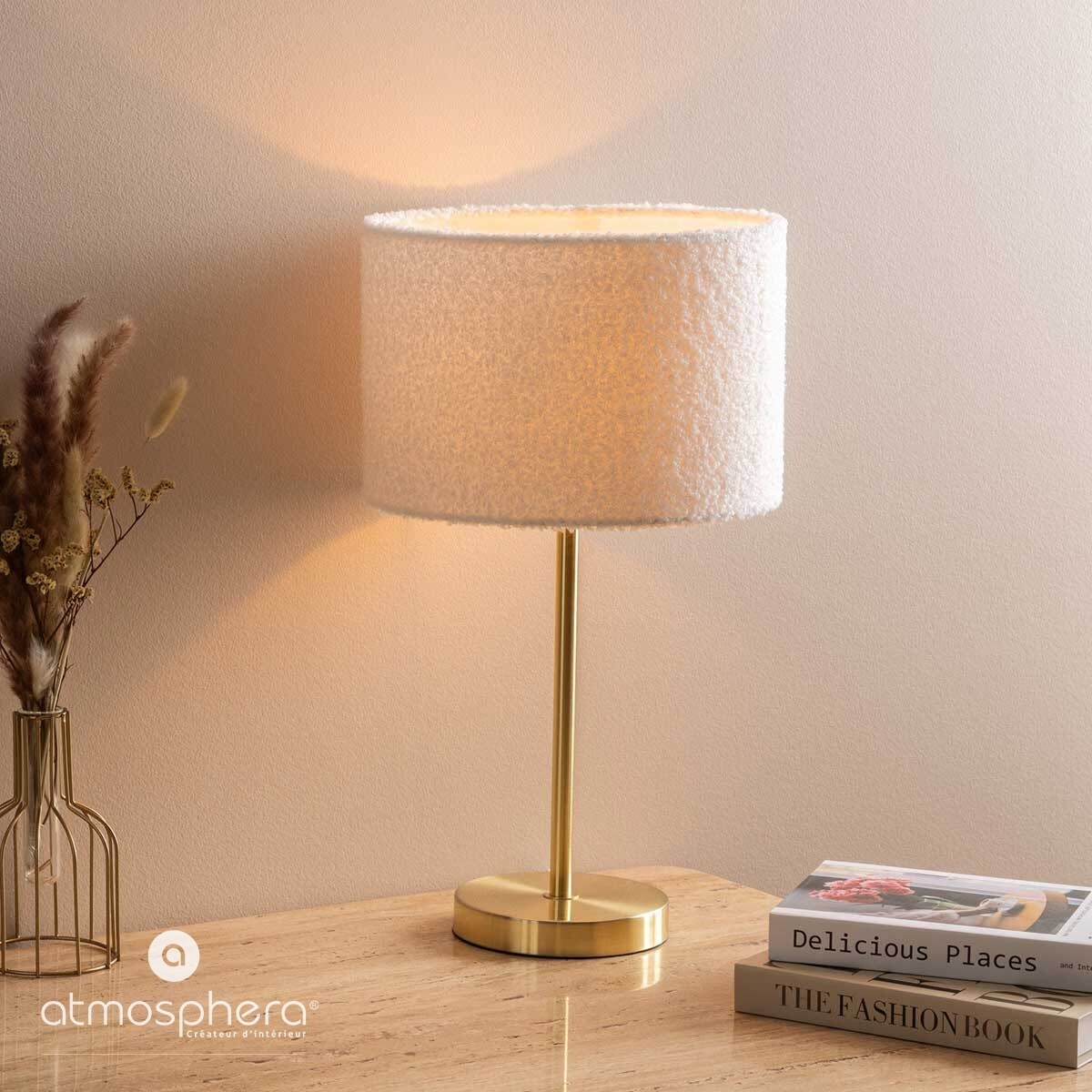 Lampa stołowa z kloszem boucle TINA, wys. 49 cm