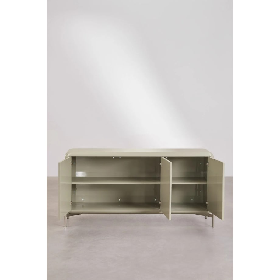 Komoda z płyty MDF błyszcząca Alazne 160x45 cm miętowa