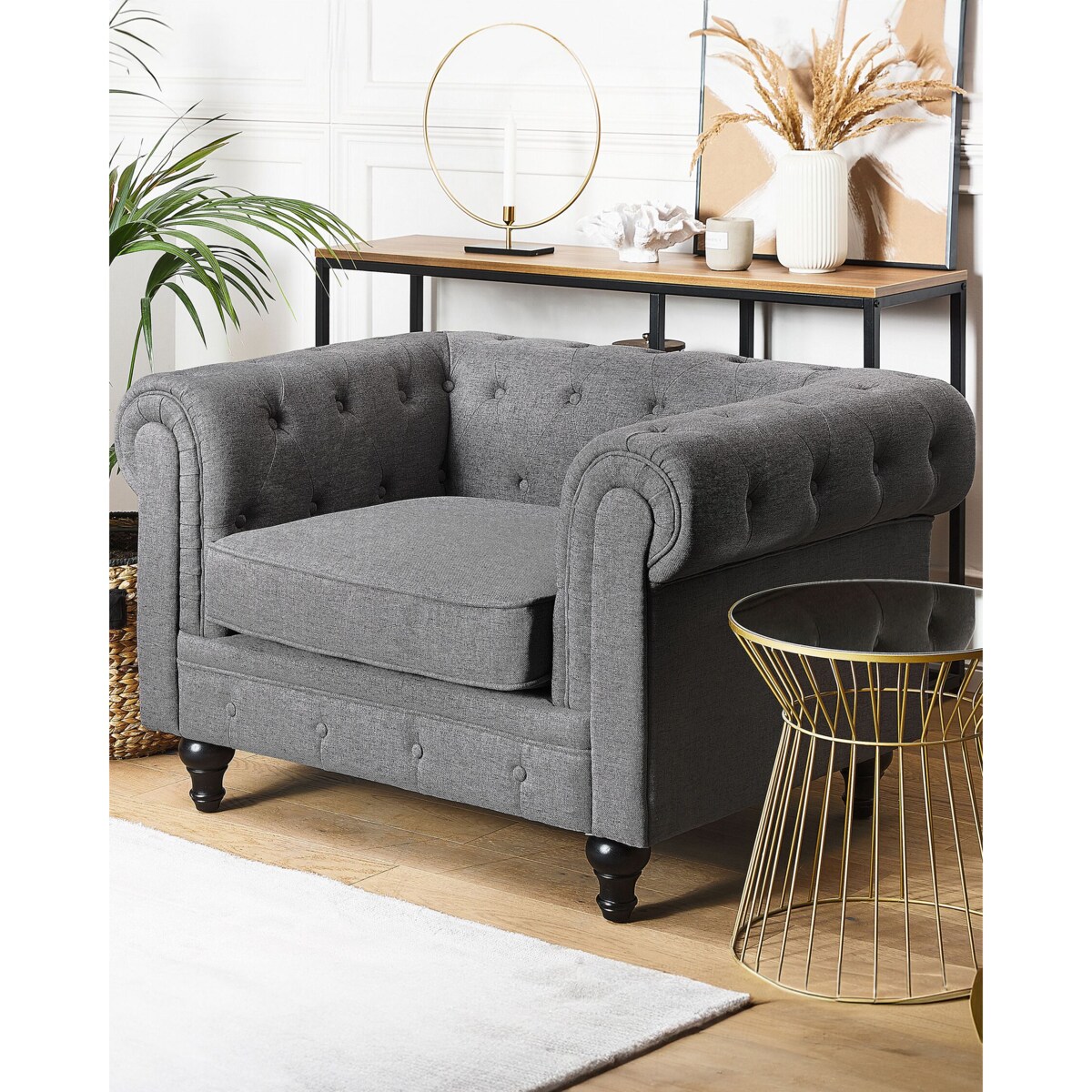 Fotel CHESTERFIELD Szary