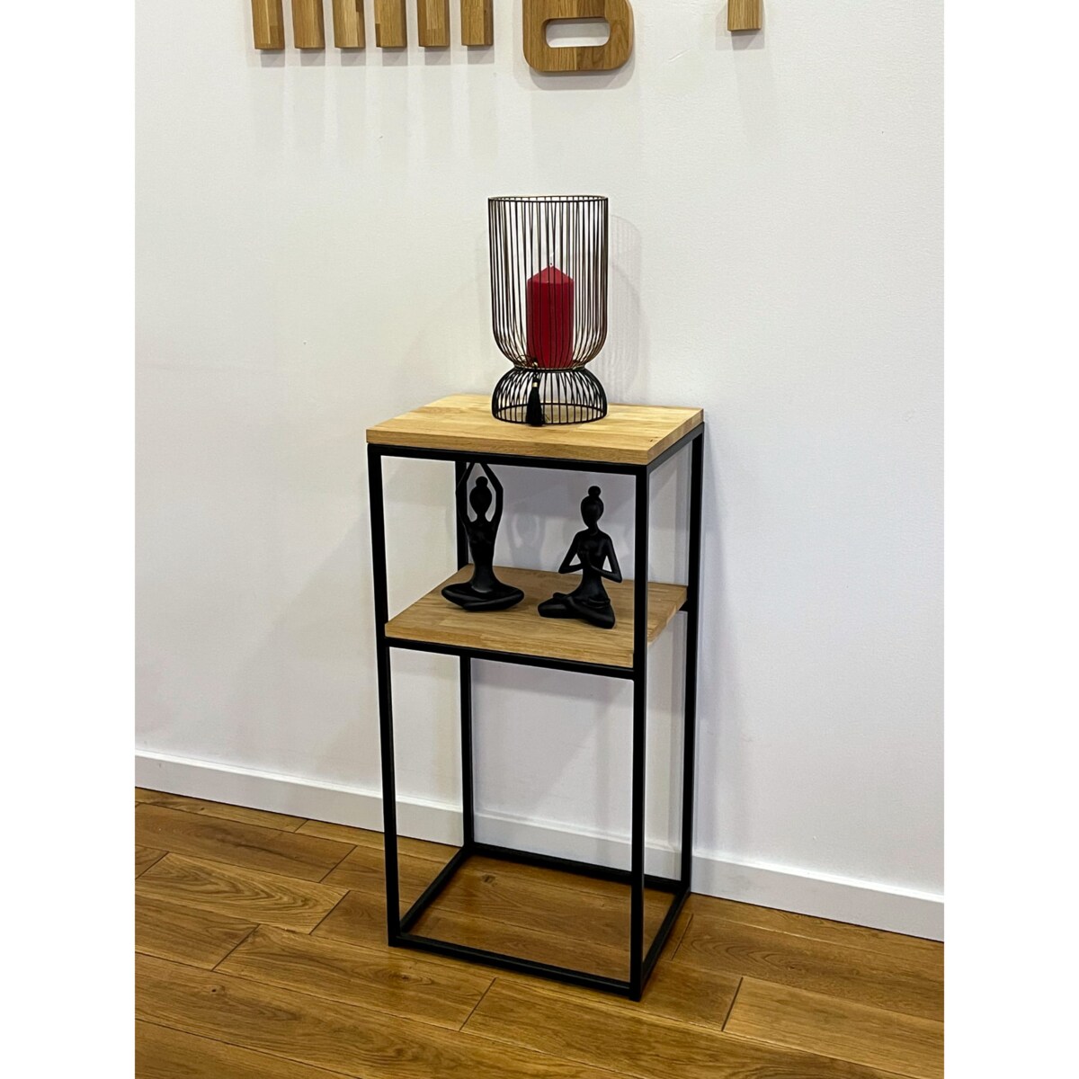 Konsola meblowa czarna 40x80x30cm podwójna