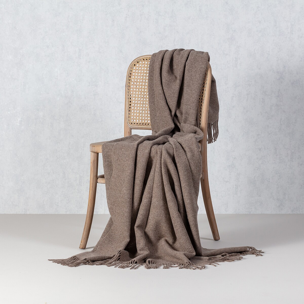 Pled Merinos 140x200cm melange brown, 140 x 200 cm