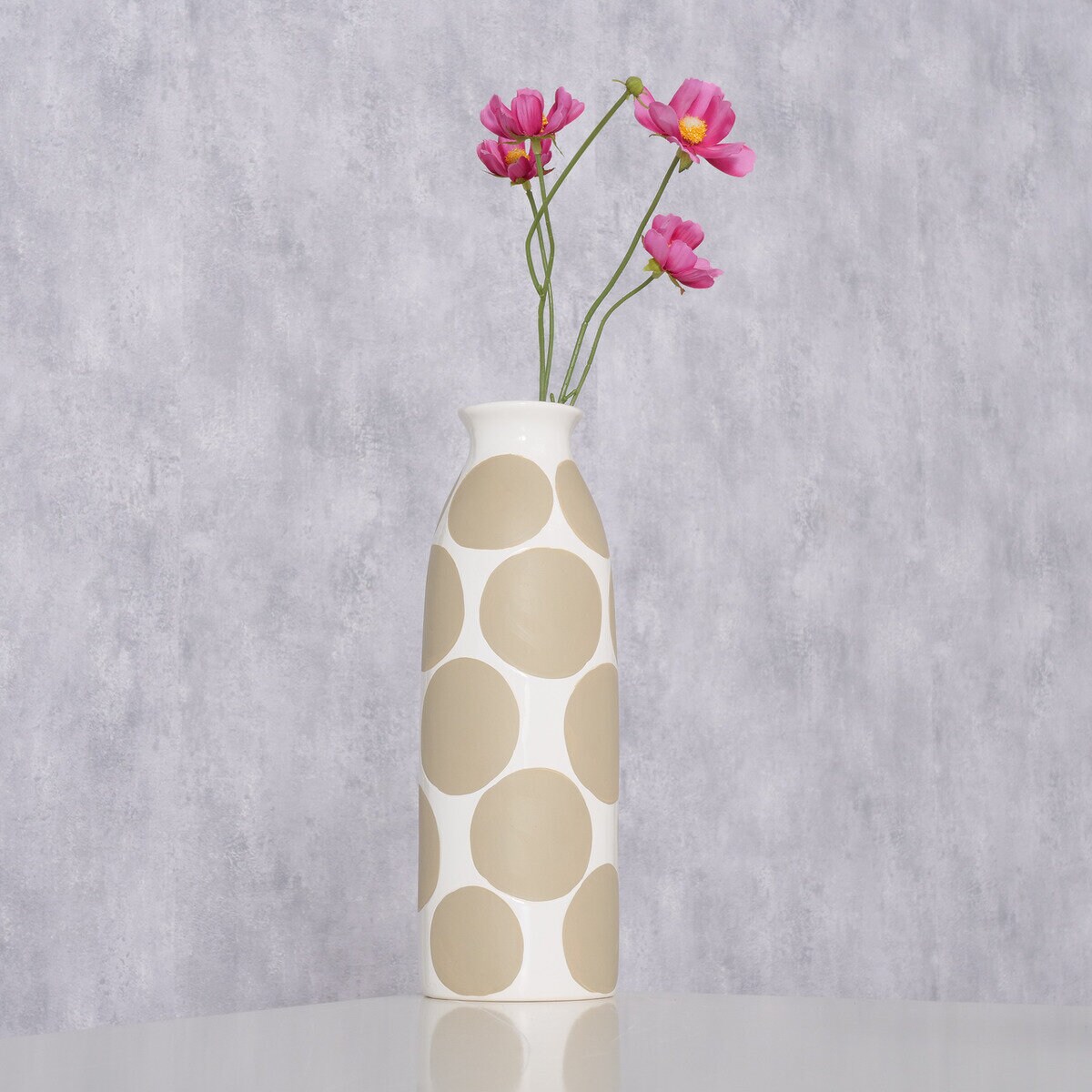 Wazon ceramiczny w graficzny wzór PUNTY, 28 cm