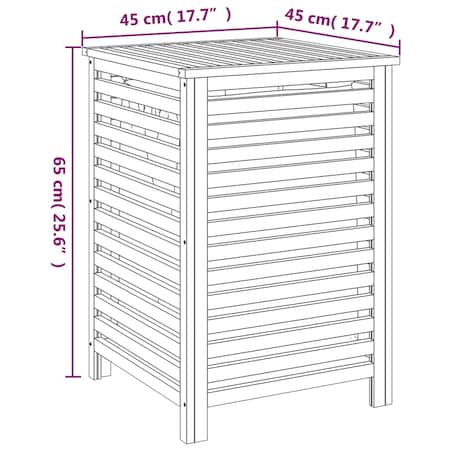 vidaXL Kosz na pranie, 45x45x65 cm, lite drewno orzechowe