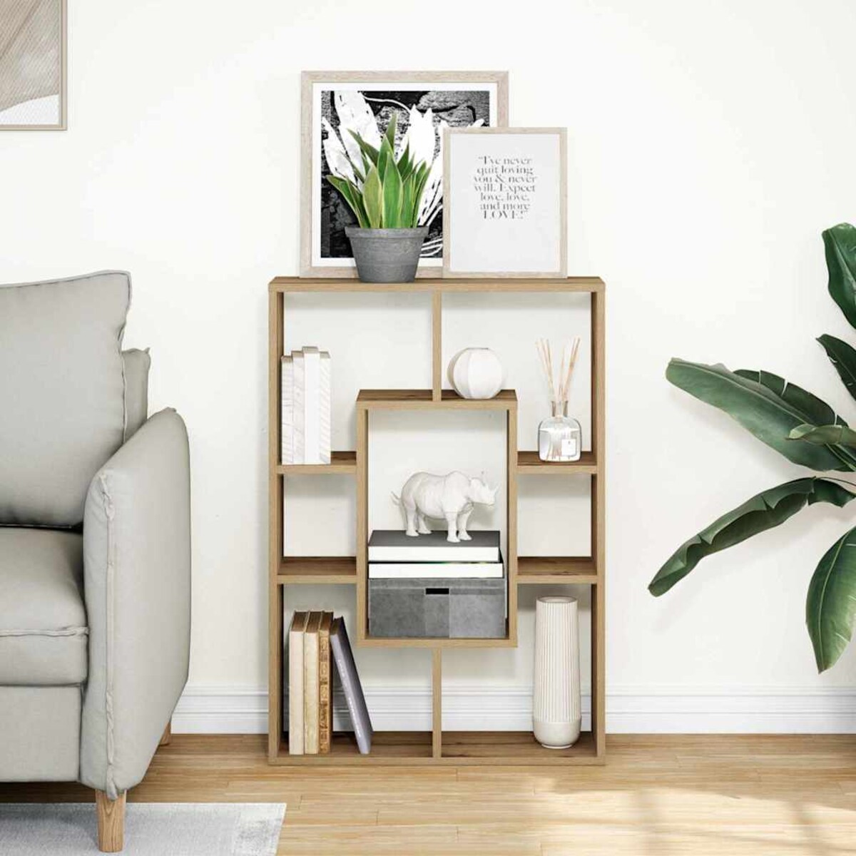 vidaXL Regał na książki, dąb artisian, 63x20x90 cm