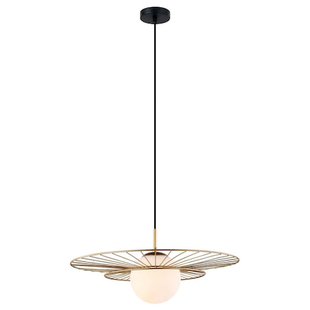 Druciana LAMPA wisząca ALISON MDM-4001/1 GD Italux okrągła OPRAWA szklana kula ball ZWIS loft złoty biały