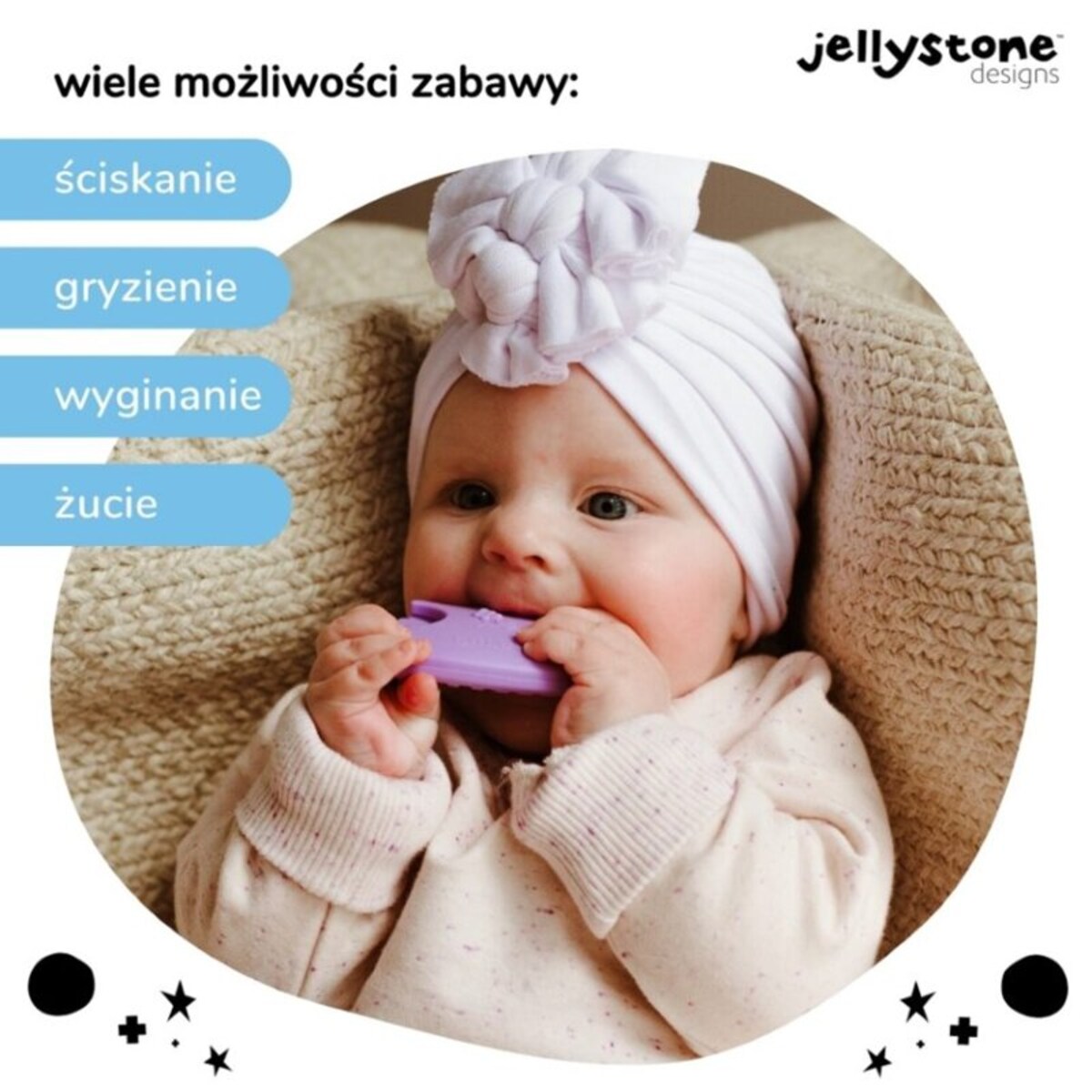 Pierwsze puzzle sensoryczne, pastelowe kółko, Jellystone Design