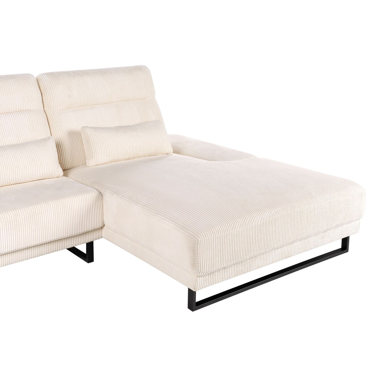 Narożnik IKAST Sztruks Beżowy dla 4 osób Lewostronny