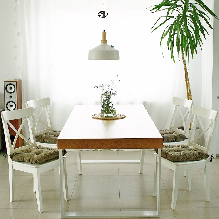 Zestaw 4 poduszek na krzesło/stołek, standard, 45x45 cm, Brąz