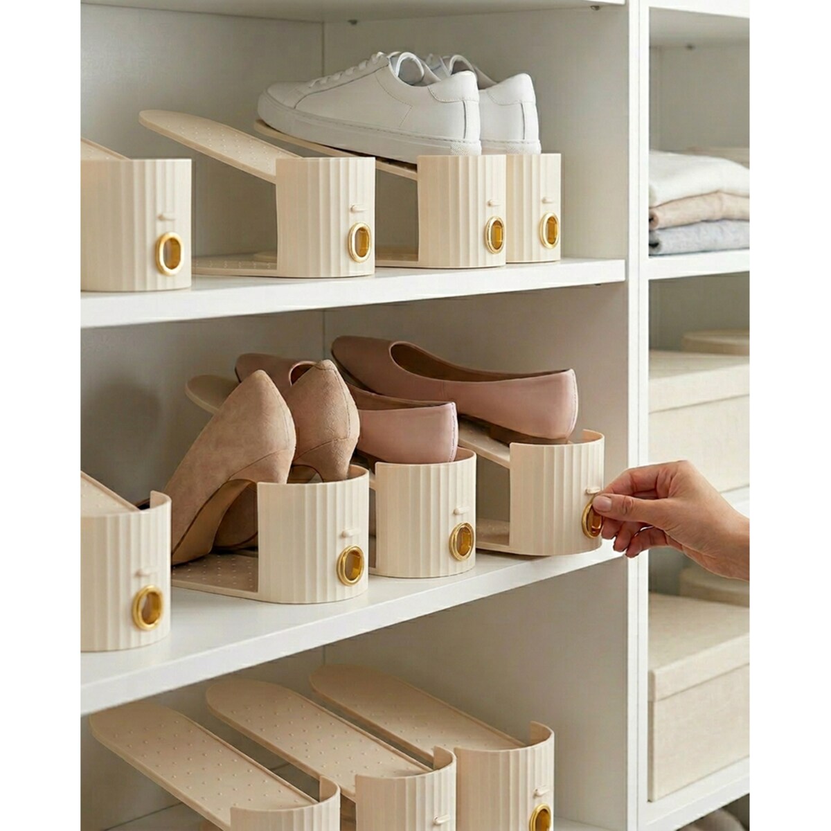 Zestaw 3 organizerów wkładek na buty SHP EASY beżowy