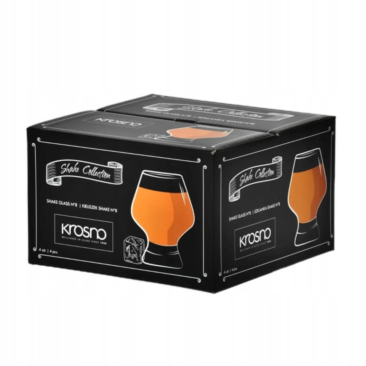Kieliszki do Koniaku Rumu Brandy Shake 4 x 150 ml N°8 Krosno Zestaw Komplet