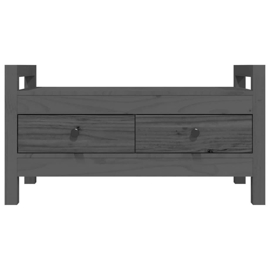 vidaXL Ławka do przedpokoju, szara, 80x40x43 cm, lite drewno sosnowe