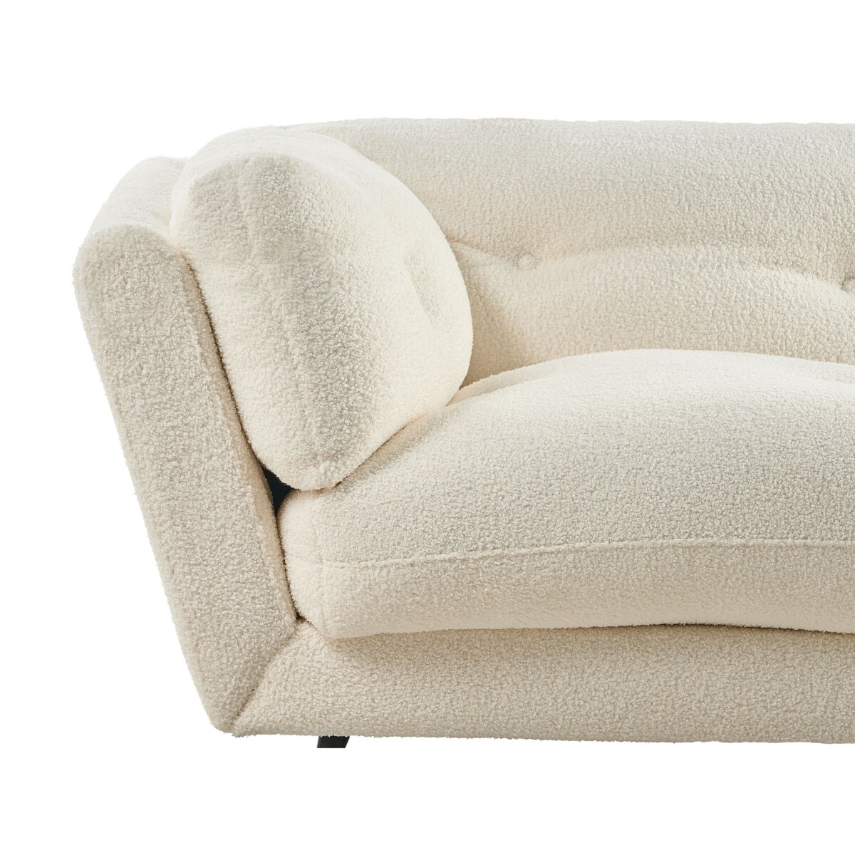 Sofa 3-osobowa boucle biała LENVIK