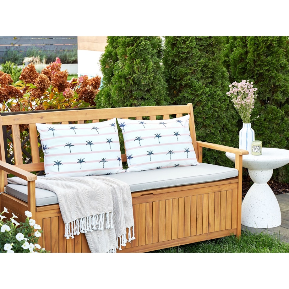 2 poduszki ogrodowe w palmy 40 x 60 cm białe MOLTEDO