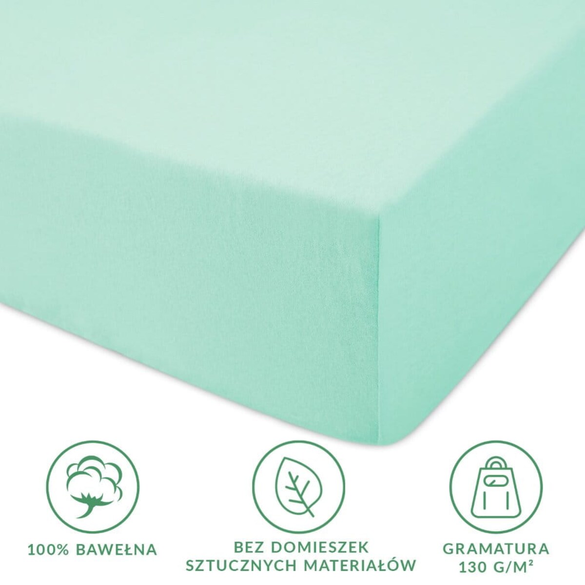 Prześcieradło jersey z gumką 160x200 kolor Morski