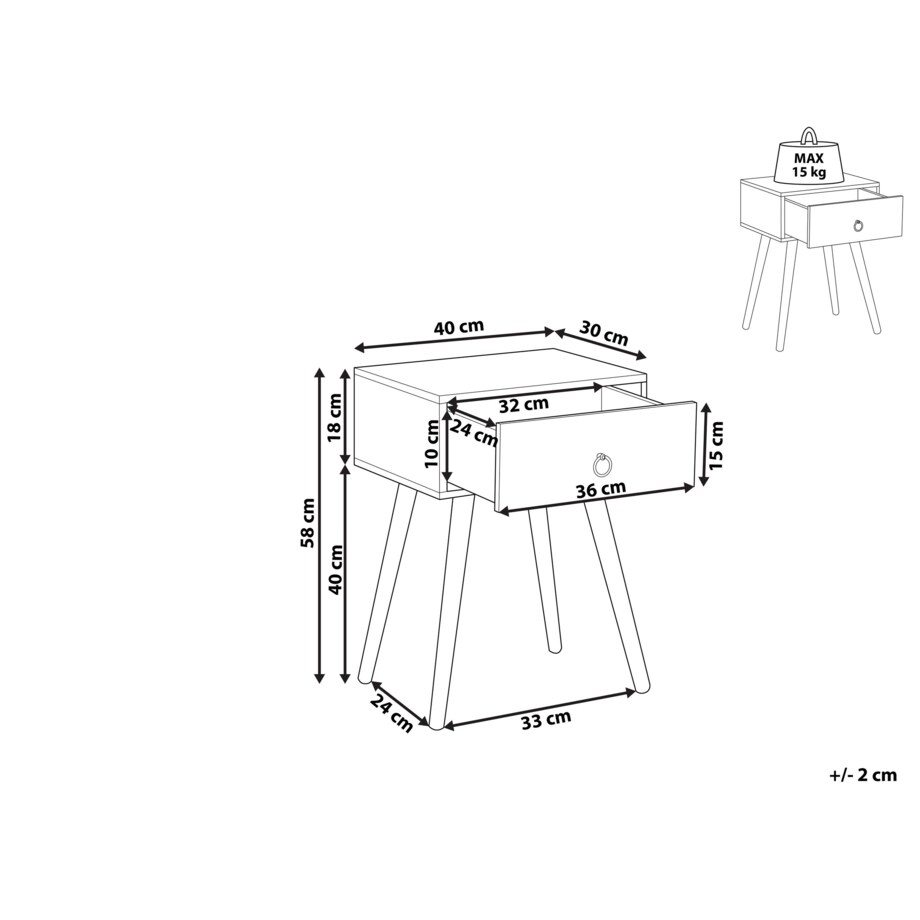 Szafka nocna ciemne drewno BATLEY