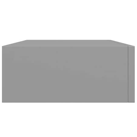 vidaXL Półka ścienna z szufladą, szara, 40 x 23,5 x 10 cm, MDF