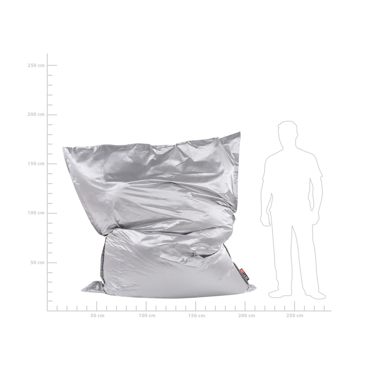 Pufa worek 180 x 230 cm srebrny
