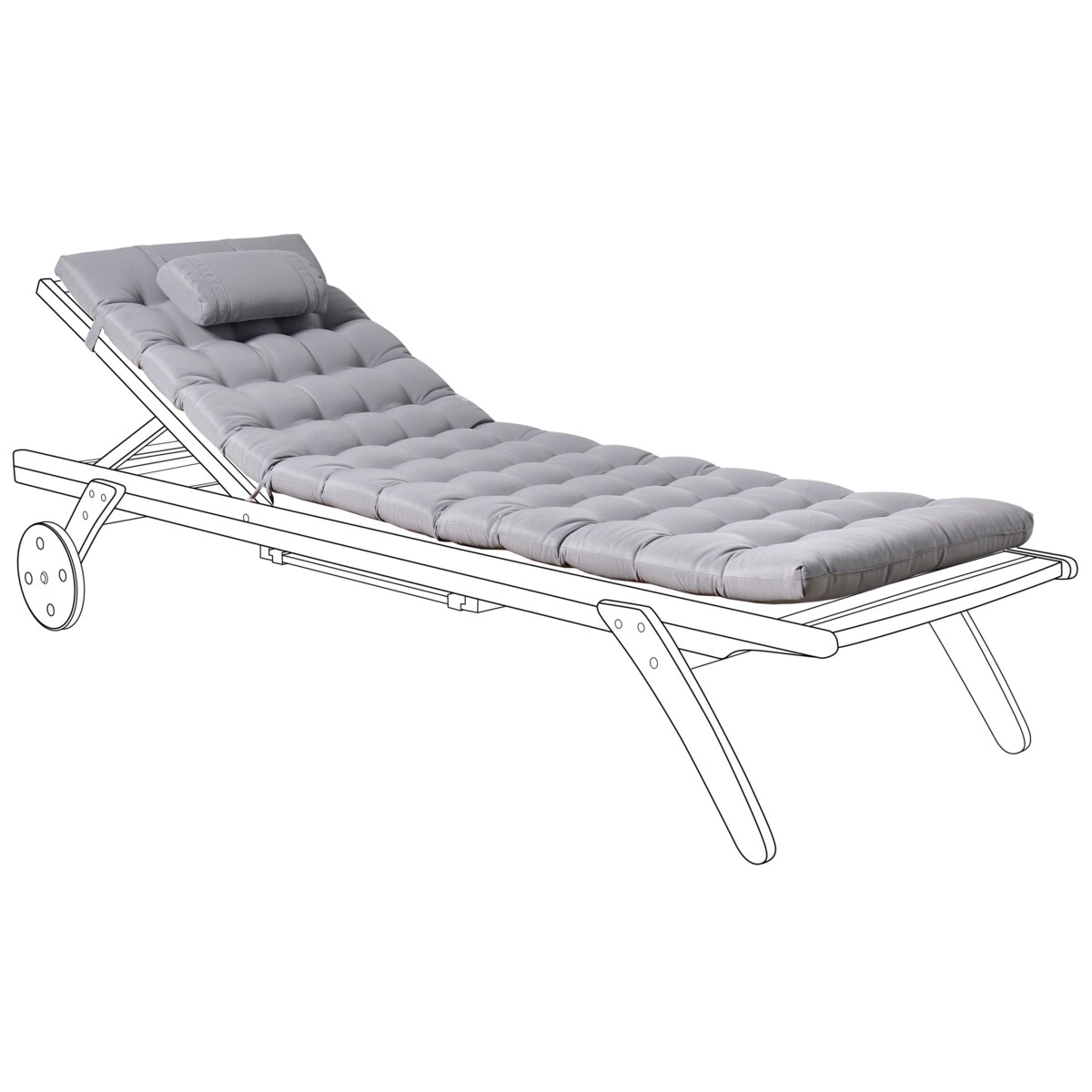 Poduszka na leżak ogrodowy CESANA PREMIUM Jasnoszary