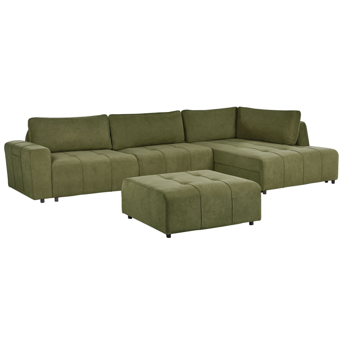 Narożnik rozkładany INNVIK Zielony dla 4 osób Lewostronny