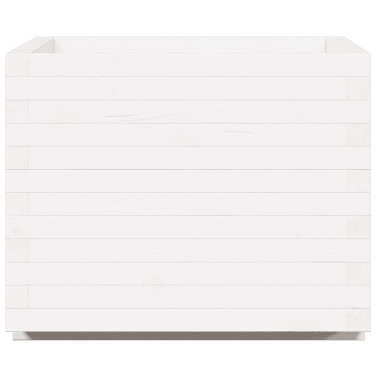 vidaXL Donica ogrodowa, biała, 60x60x49,5 cm, lite drewno sosnowe