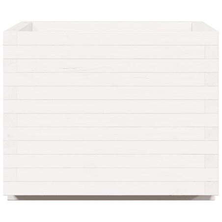 vidaXL Donica ogrodowa, biała, 60x60x49,5 cm, lite drewno sosnowe