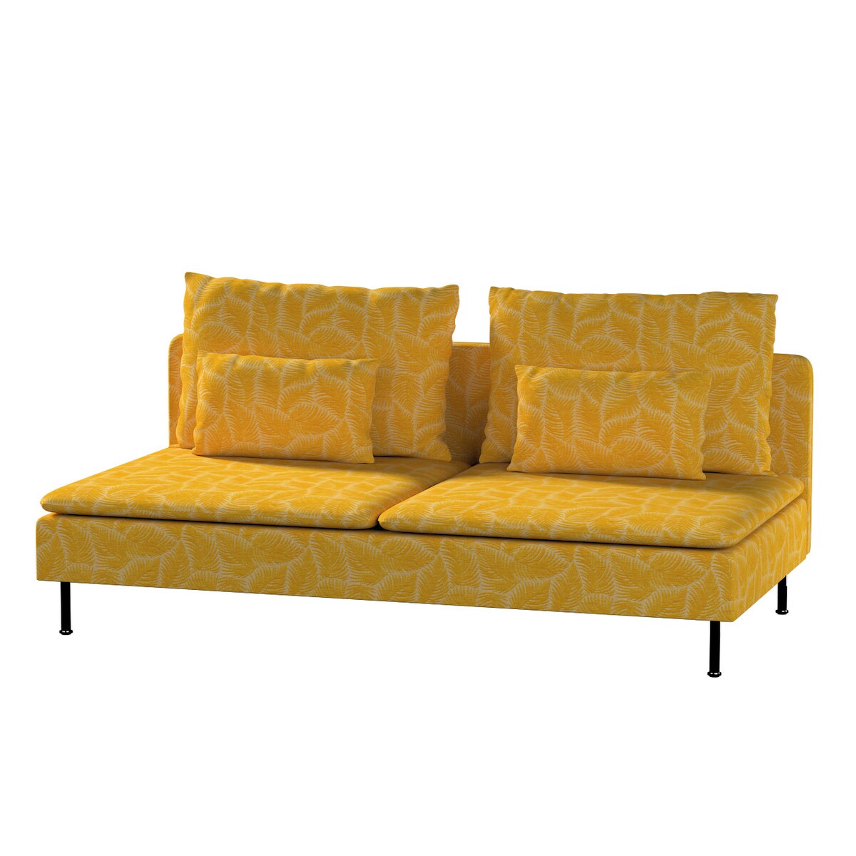 Pokrowiec na moduł Söderhamn 3-osobowy, miodowe liście paproci na beżowym tle, 186 x 99 x 83 cm, Cosy Home