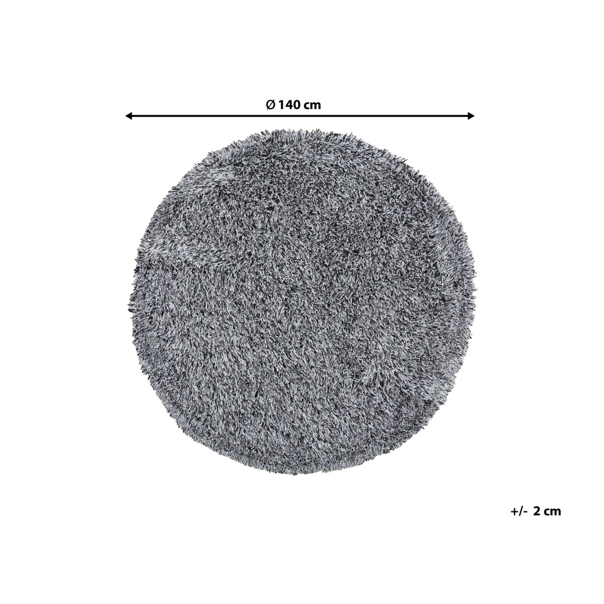 Dywan shaggy okrągły ⌀ 140 czarno-biały CIDE