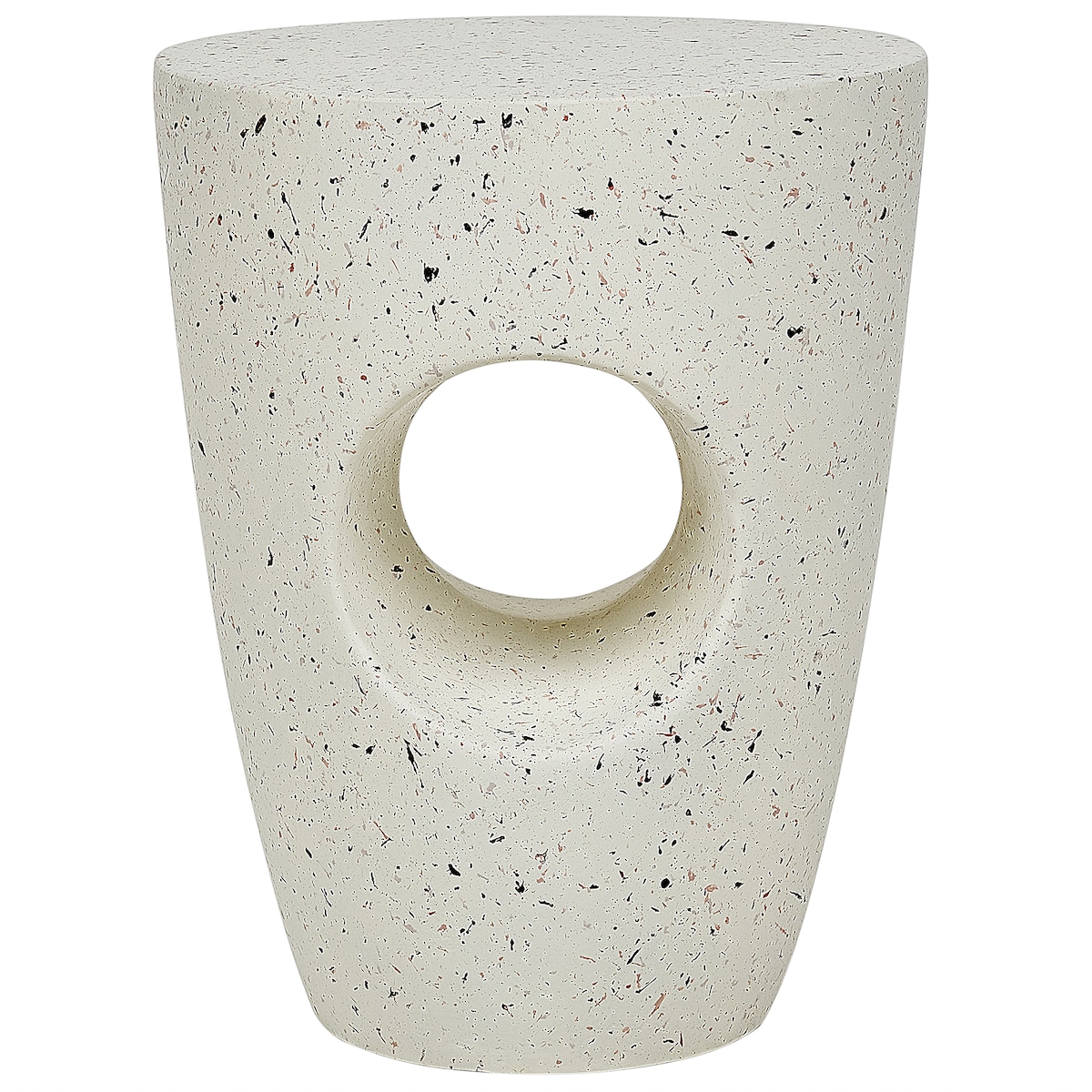 Stolik pomocniczy EDOLO 37 cm 37 cm Efekt lastryko Białe lastryko