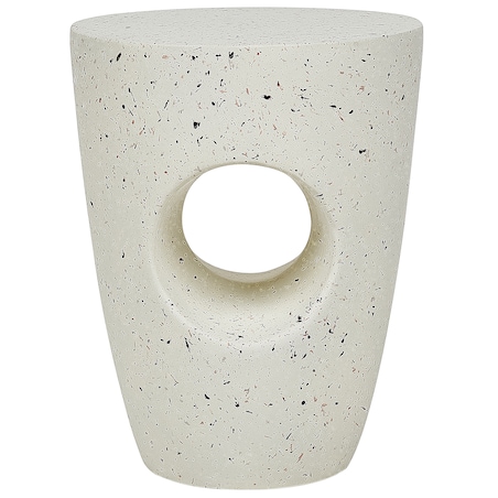 Stolik pomocniczy EDOLO 37 cm 37 cm Efekt lastryko Białe lastryko