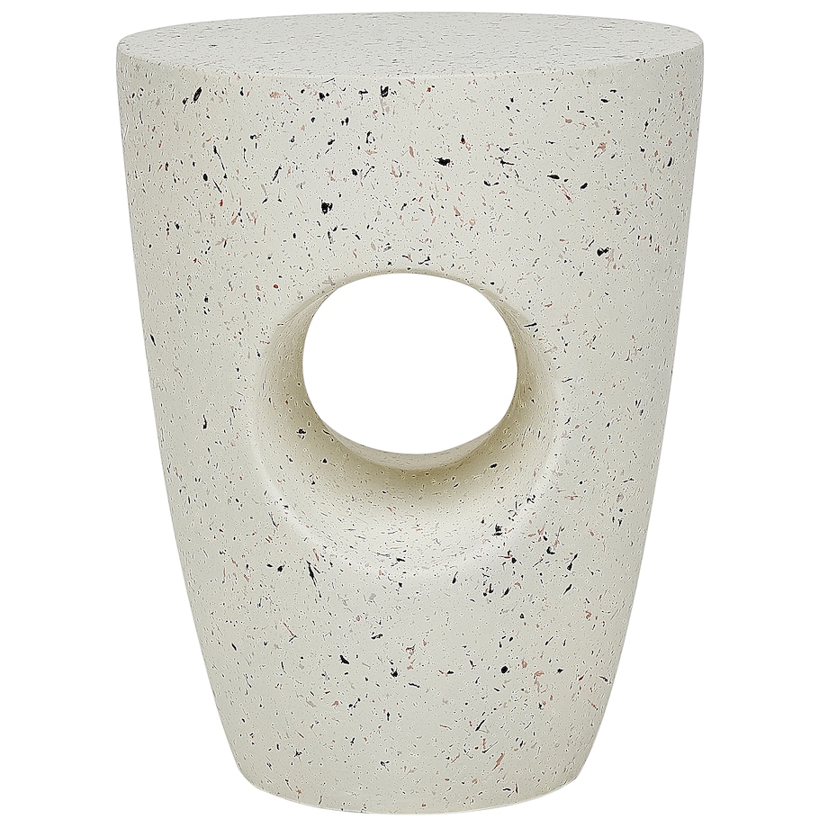 Stolik pomocniczy EDOLO 37 cm 37 cm Efekt lastryko Białe lastryko
