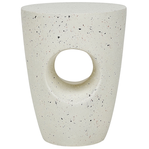 Stolik pomocniczy EDOLO 37 cm 37 cm Efekt lastryko Białe lastryko