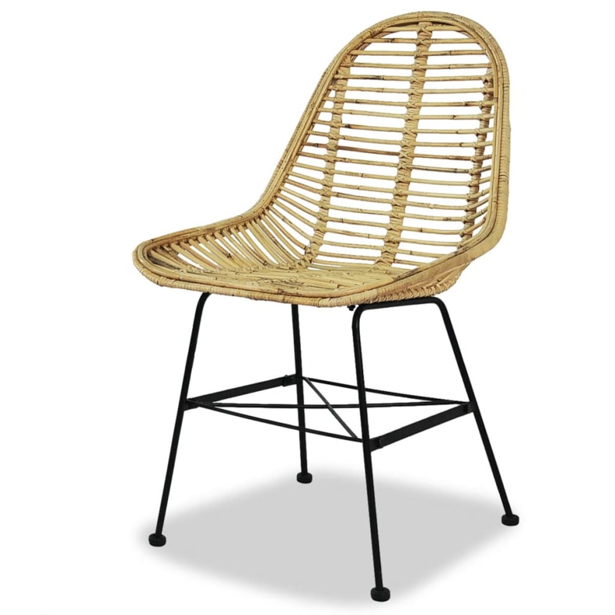 vidaXL Krzesła do jadalni, 2 szt., naturalny rattan