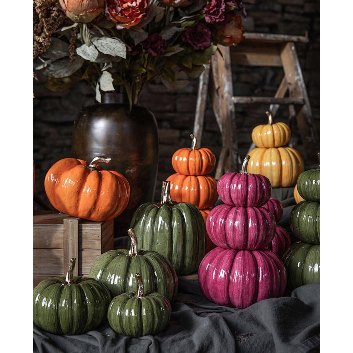 FIGURKA DYNIA POMARAŃCZOWA OGRODOWA WODOODPORNA NA HALLOWEEN JESIEŃ BALKON