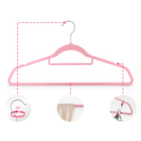 Wieszaki na ubrania welurowe do szafy zestaw 20szt. Massido