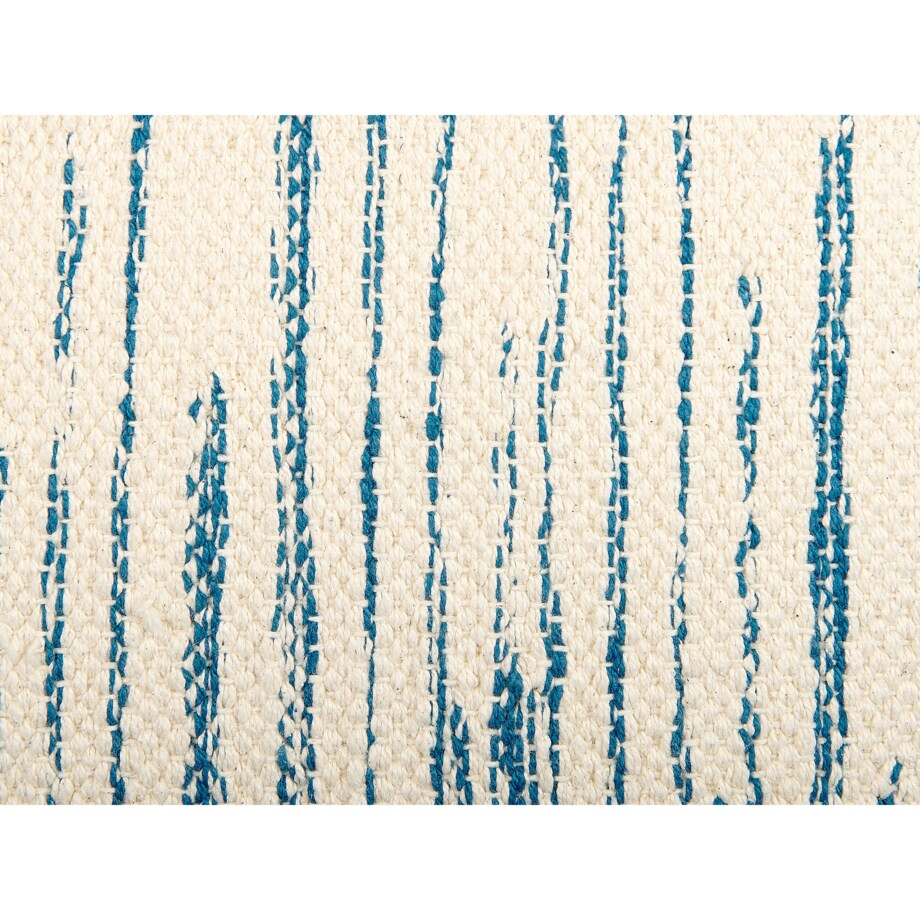 2 bawełniane poduszki dekoracyjne 45 x 45 cm beżowe z niebieskim RIVINA