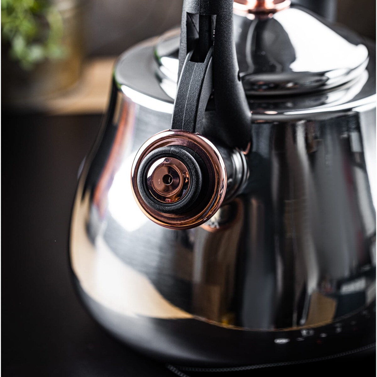 Czajnik stalowy na gaz 2.8L indukcja tradycyjny srebrny błyszczący KLAUSBERG