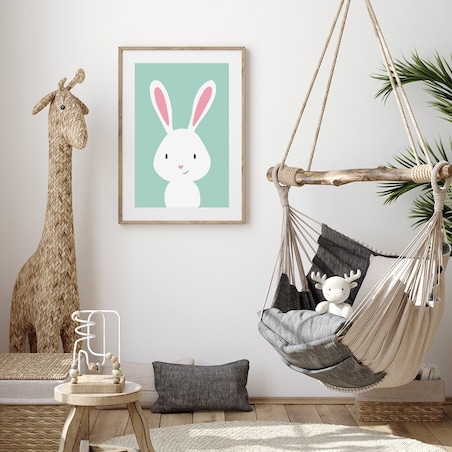 Plakat dla dzieci Królik miętowy 50x70