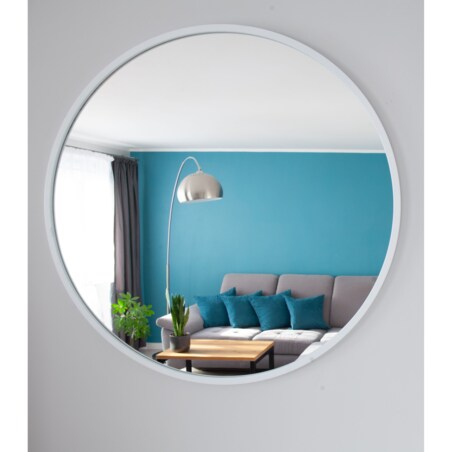 Lustro okrągłe - białe - 70 cm