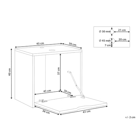 Wisząca szafka pod umywalkę SUZANO 45 cm Czarny